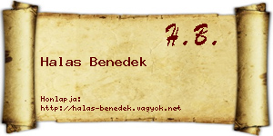 Halas Benedek névjegykártya