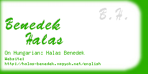 benedek halas business card